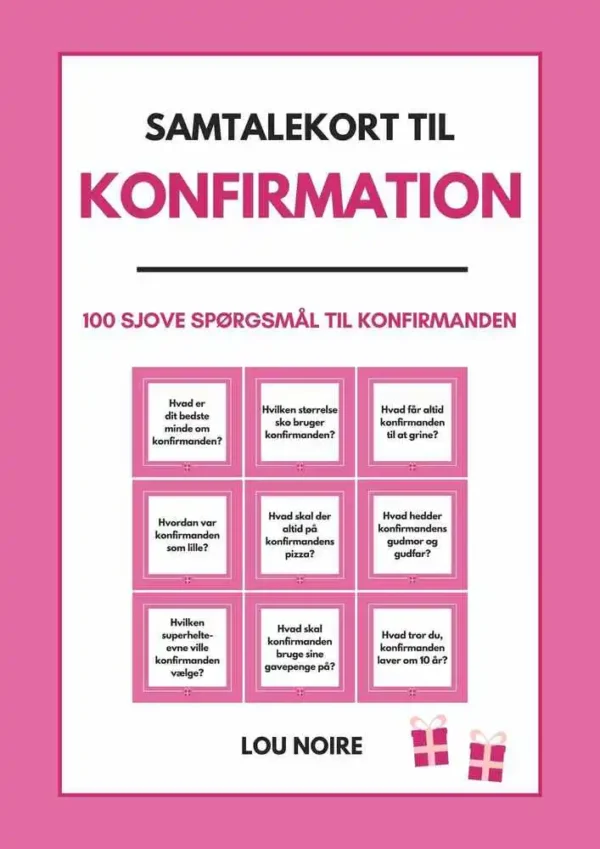 Samtalekort til konfirmation - pink